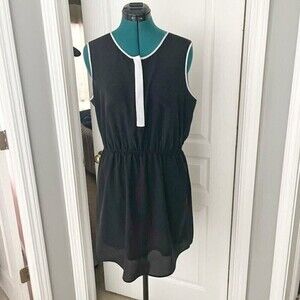 Apt 9 Shirt Dress Black White Lightweight Sleeveless Casual Dress